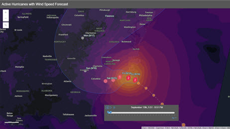 Hurricane Florence wind speed forecast