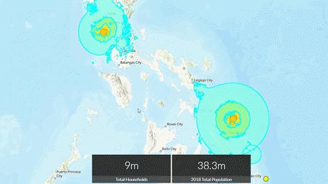 Local impact summary map for the earthquake in Philippines, April 22, 2019