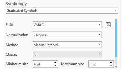 Screenshot of Symbology field settings
